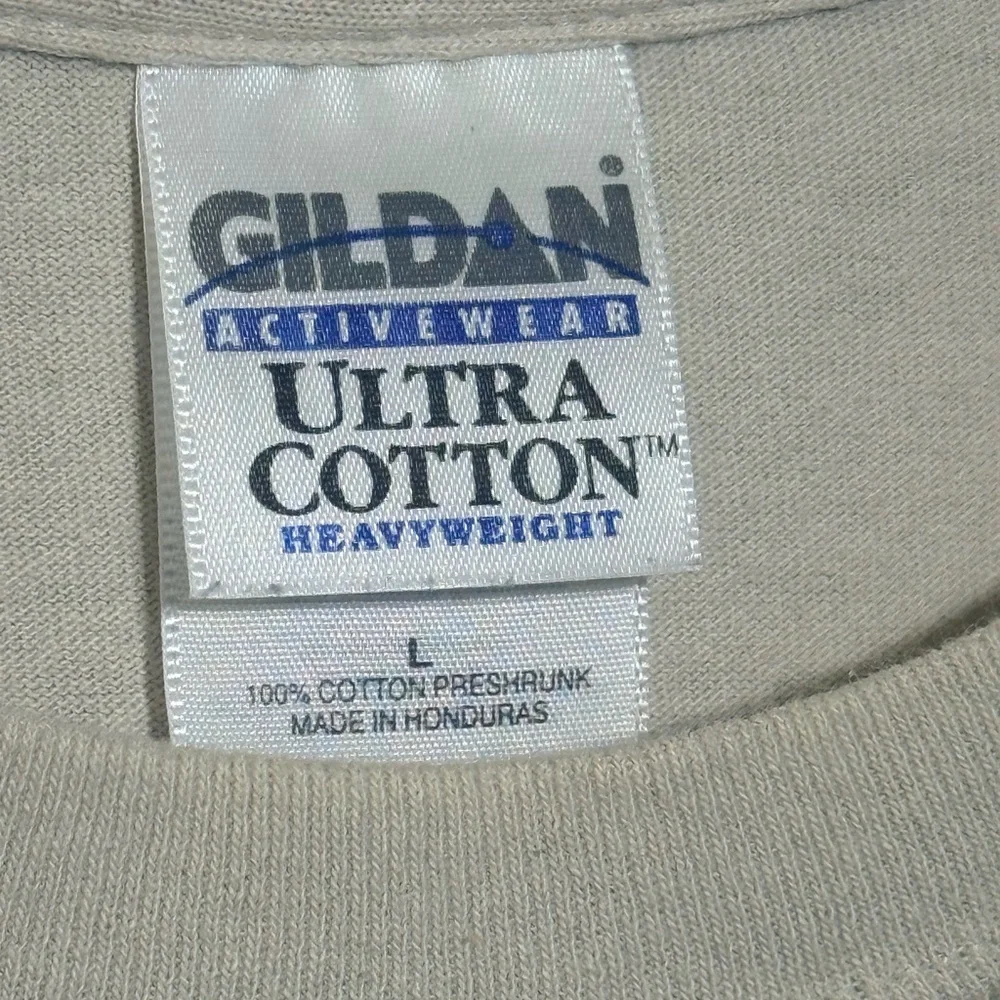 Gildan Beige Jesus King of Kings Lion of Judah T-Shirt 100% Cotton Vintage Y2K - Picture 4 of 8